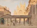 Bath abbey by Walter Tyndale, Watercolour, pen and ink, sold Jun 2024