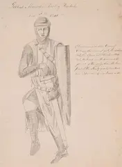 Buriel effigy of gilbert marshall 4th earl of pembroke by John Everett Millais, Ink and wash on paper, sold Jun 2024