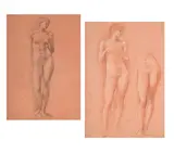 Untitled by Edward Burne-Jones, Pencil and chalk on sanguine paper, sold Jun 2024