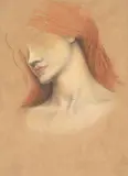 The auburn head of a girl by Evelyn De Morgan, drawing, sold Jun 2024