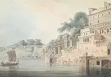 Dusasumade gaut, bernares, uttar pradesh by Thomas Daniell And William Daniell, Watercolour and pencil, with watermark 'J WHITMAN', sold Jun 2024