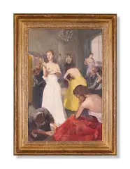 Haute couture by Anthony Devas, Oil on canvas, sold Jun 2024