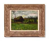 A barn in essex by Ruskin Spear, Oil on panel, sold Jun 2024