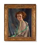Portrait of mrs. arthur gibbs with a jade necklace by William Orpen, Oil on canvas, offered Jun 2024