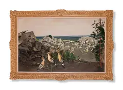 Les huppes by Robert Humblot, Oil on canvas, sold Jun 2024