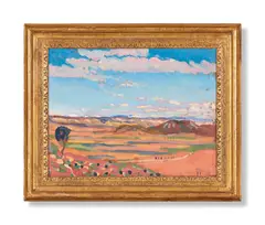 Landscape, south of france by James Dickson Innes, Oil on panel, sold Jun 2024