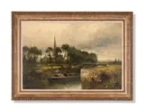 Stratford lock by Benjamin Williams Leader, Oil on canvas, sold Jun 2024