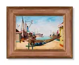 'the hammock': with acknowledgements to wadsworth by Richard Eurich, Oil on panel, sold Jun 2024