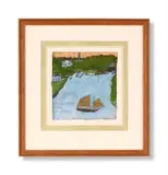 Penzance fishing boat near the coast by Alfred Wallis, Pencil and oil on card, sold Jun 2024