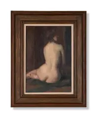 Nude seated by Anthony Devas, Oil on canvas, sold Jun 2024