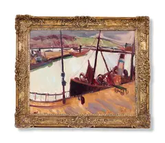 Dieppe harbour (iii) by Matthew Smith, 1926, Oil on canvas, sold Jun 2024