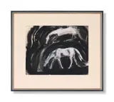 Grey horses by Tory Lawrence, 1993, Gouache, ink and wash, sold Jun 2024