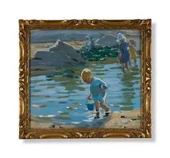 Paddling by Dorothea Sharp, Oil on board, sold Jun 2024