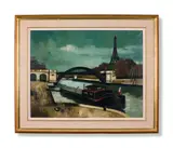 Le port de passy 1963 by Pierre Christian Ganne, 1963, Oil on canvas, offered Jun 2024