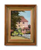 Brimpton mill by Kenneth Simmonds, 1972, Oil on board, sold Jun 2024