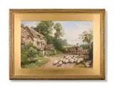 Anne hathaway's cottage by Myles Birket Foster, Watercolour and bodycolour, sold Jun 2024