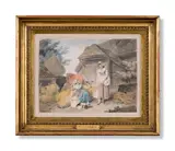 Milkmaids in a farmyard by Francis Wheatley, Pencil and watercolour, sold Jun 2024