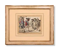 The recruiting officer by Robert Dighton, Pen and watercolour, sold Jun 2024
