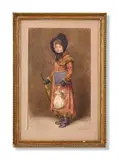 The schoolgirl by Kate Greenaway, Watercolour, sold Jun 2024