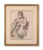 Seated woman by Duncan Grant, drawing, sold Jun 2024