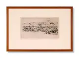A moroccan breadmarket by James McBey, Etching, sold Jun 2024