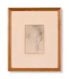 Portrait of barbara gibbs by Oswald Birley, 1920, Pencil, sold Jun 2024