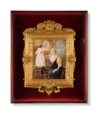 Double portrait of dora and armorer williams by Y Edith Jane Maas, Watercolour and bodycolour on ivory, sold Jun 2024