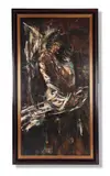 Portrait of flamenco dancer, maria albaicin by Roland Cassiman, 1968, Oil on canvas, sold May 2024