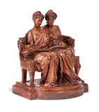A terracotta figural group 'duo', 19th century by Edouard Lanteri, sculpture, offered May 2024