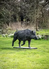 Running boar by Hamish Mackie, 2010, Bronze of lifesize scale, sold May 2024