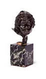 African head by Herbert Ward, Bronze, marble base, sold May 2024