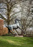 Cavallo 1966 by Luigi Broggini, Bronze with verdigris patina, set into a concrete plinth base, sold May 2024