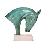 Bust ii by George Caleb Bingham, 2011, Bronze with a green patina, sold May 2024
