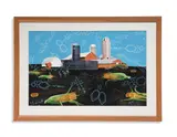 Study for black pillow ii by Frank Moore, Gouache, oil and India ink on Arches paper with graphite frame, sold Apr 2024