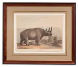 A set of four african antelopes and a rhino by Samuel Daniell, oil, sold Apr 2024