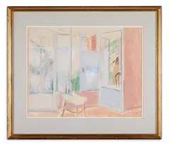 Interior view west indies by Guy Roddon, Watercolour, sold Apr 2024