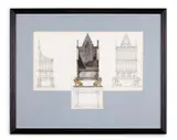 Study for st edward's chair by Auguste Gagey, Watercolour and pencil, sold Apr 2024