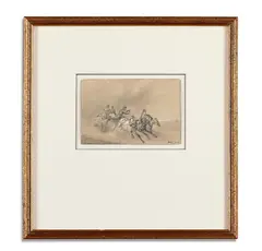 Troika by Nikolai Sverchkov, 1856, Pencil and chalk, offered Apr 2024