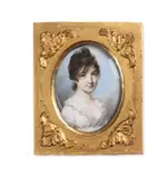 A portrait miniature of a young woman by Y George Engleheart, Watercolour on ivory image, sold Mar 2024