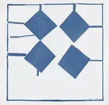 Untitled (four blue diamonds) by Sandra Blow, 2002, Ink and collage, sold Mar 2024