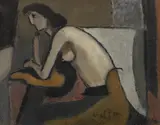 Seated nude by Roger Hilton, 1935, Oil on canvas Variously signed, sold Mar 2024