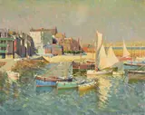 St. ives harbour by Arthur Hayward, Oil on canvas, sold Mar 2024