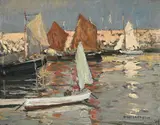 St. ives harbour by Hayley Lever, Oil on canvas-board, sold Mar 2024