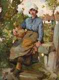 Resting at the stile by William Lee Hankey, Oil on canvas, sold Mar 2024