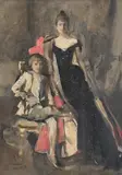 Portrait of minnie plowden and her son humphrey by John Lavery, Oil on canvas, sold Mar 2024