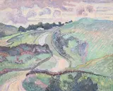 Gibbet hill, brough by Lucien Pissarro, 1932, Oil on canvas-board, sold Mar 2024
