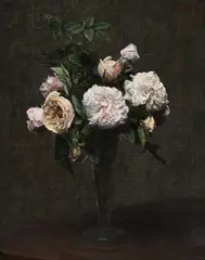 Roses thé by Henri Fantin-Latour, Oil on canvas, sold Mar 2024
