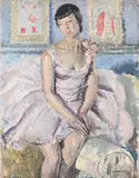 Portrait of a ballerina, seated, wearing a tutu by Cathleen Sabine Mann, 1935, Oil on canvas, sold Mar 2024