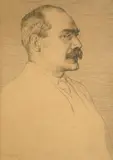 Portrait of Rudyard Kipling by William Strang, etching, sold Jul 2024