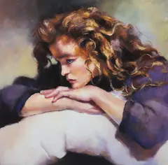 Study of Lisa by Robert Lenkiewicz, lithograph, offered Jul 2024
